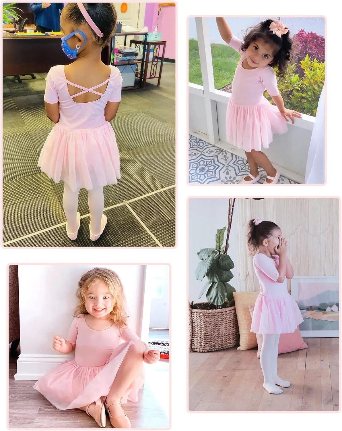 Stelle Ballet Leotards for Girls Dance Leotard with Skirt Toddler Ballet Outfit Criss-Cross Bow Back (Little/Big Kid)