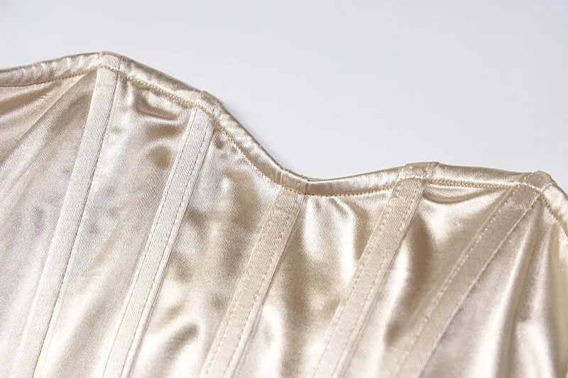 Strapless Fish Boned Crop Corset Top