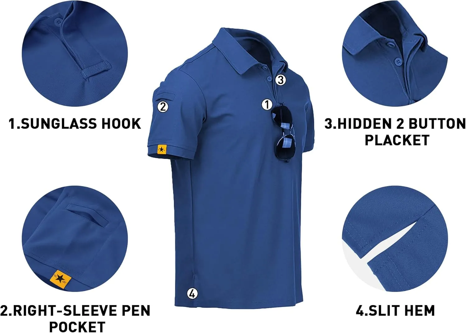 V VALANCH Mens Polo Shirts Short Sleeve Moisture Wicking Golf Polo Athletic Collared Shirt Tennis T-Shirt Tops