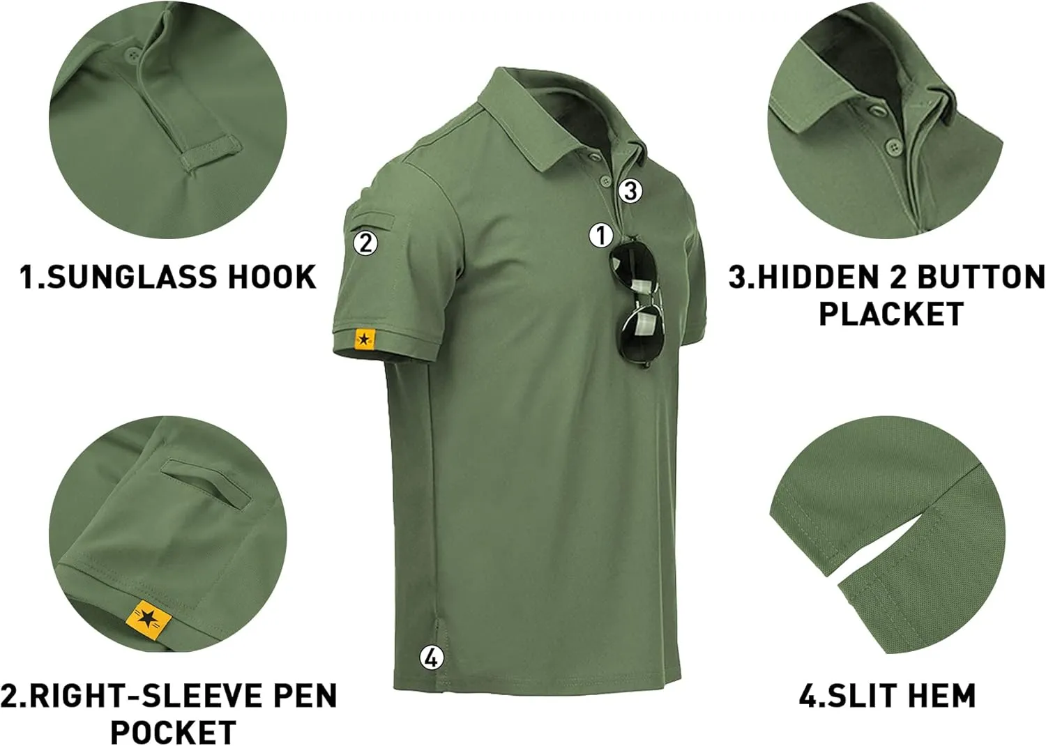 V VALANCH Mens Polo Shirts Short Sleeve Moisture Wicking Golf Polo Athletic Collared Shirt Tennis T-Shirt Tops