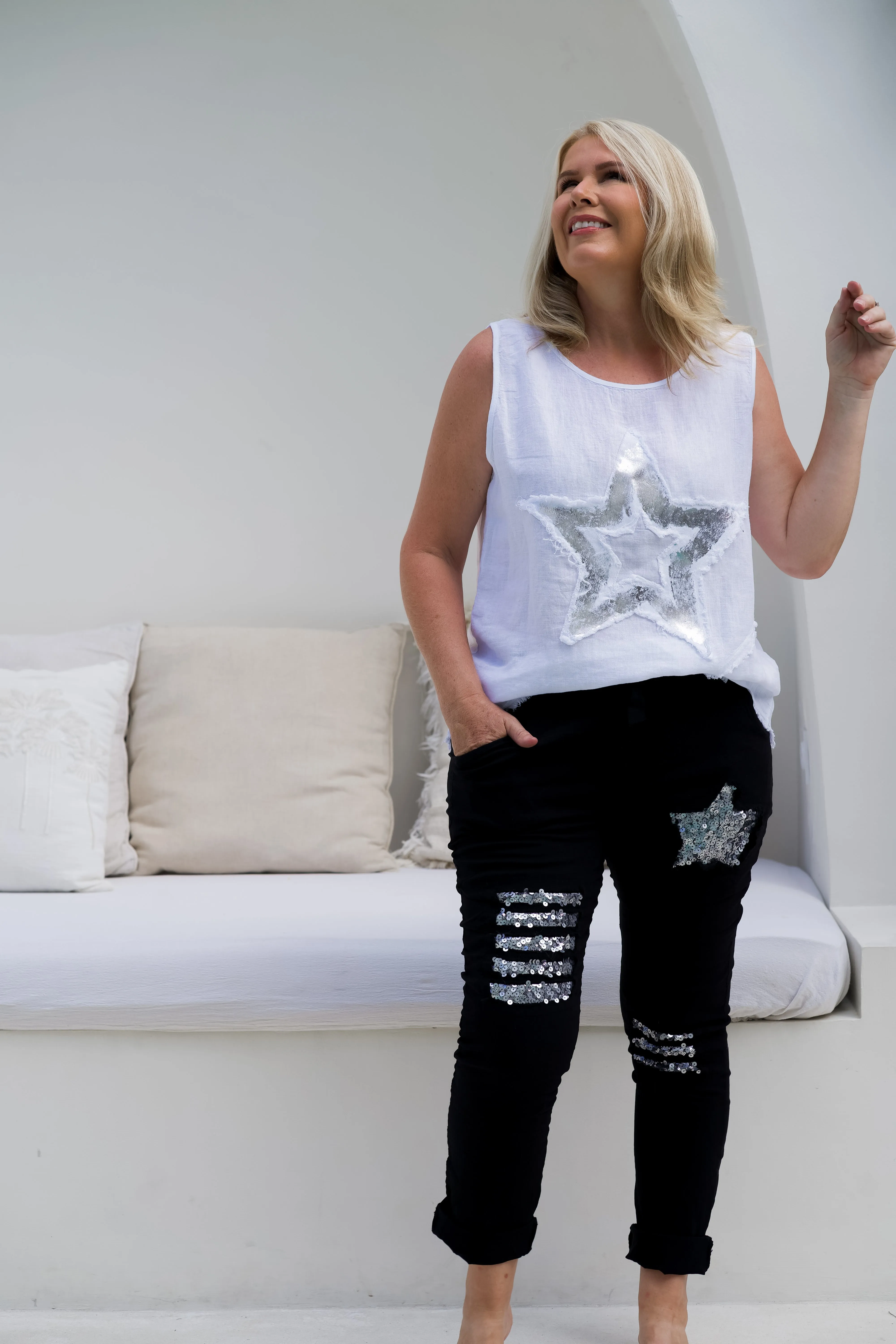 VLSP150 (21325-13) - MALTA MAGIC PANT - BLACK/SILVER STAR