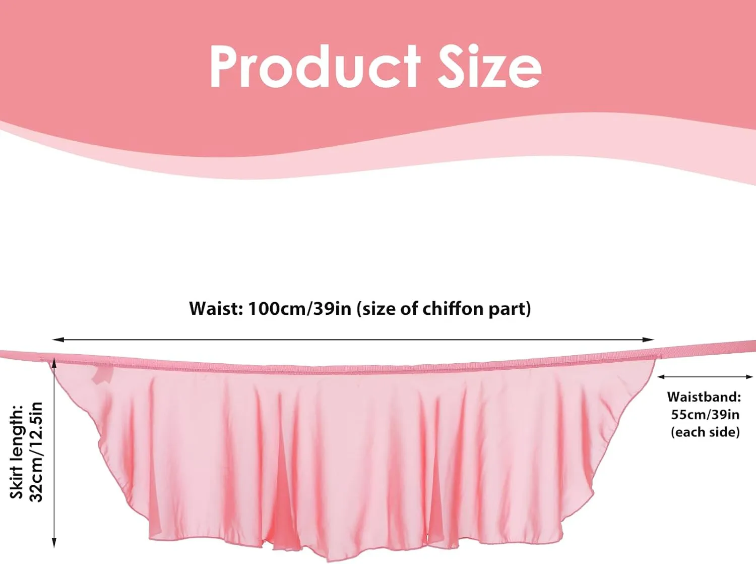 Women's Ballet Wrap Skirt Chiffon Dance Wrap Skirt with Adjustable Waist Tie Gymnastics Ballet Skirts for Women