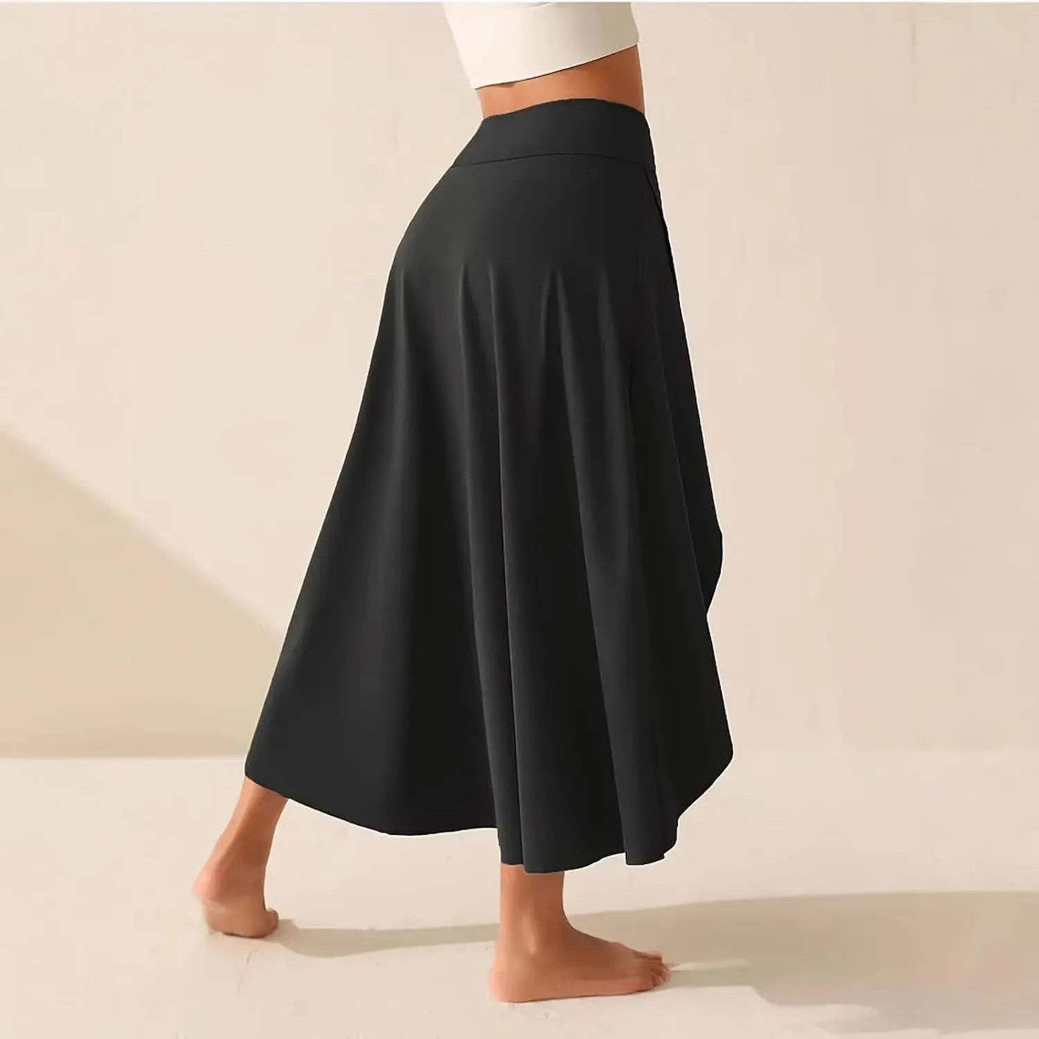 Women's Flowy Skirts Solid Color High Waist Temperament Elegant Slit Long Skirt Fashionable Slim Maxi Dresses, S-XL