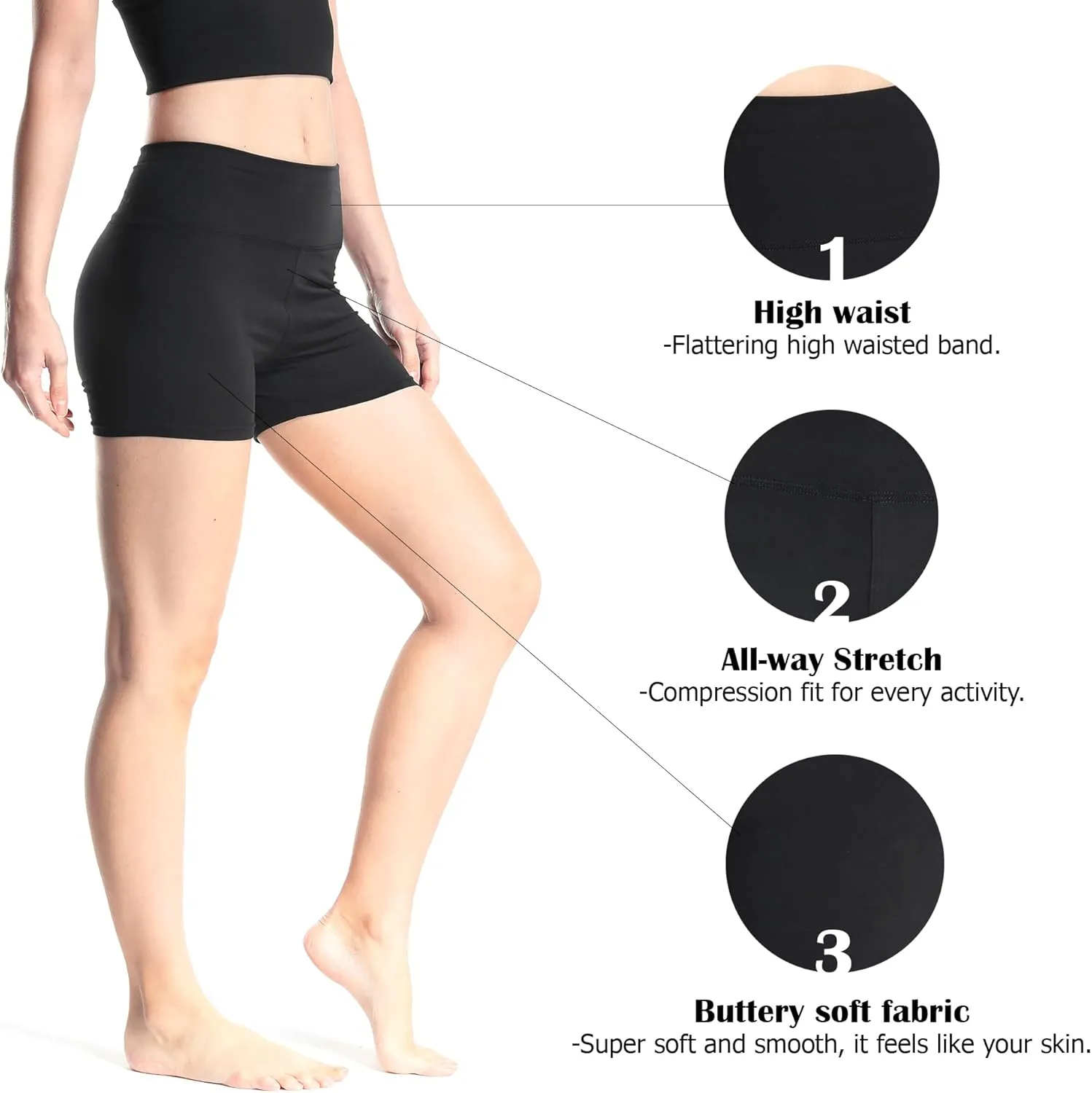 Women's Workout Yoga Athletic Running Dance Gym Shorts High Waist Cheerleader Volleyball Short Pants